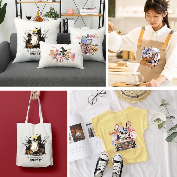 New 6Pcs Halloween Iron on Patches for Clothes T-Shirts Jeans Jackets Bags DIY - Picture 3 of 15